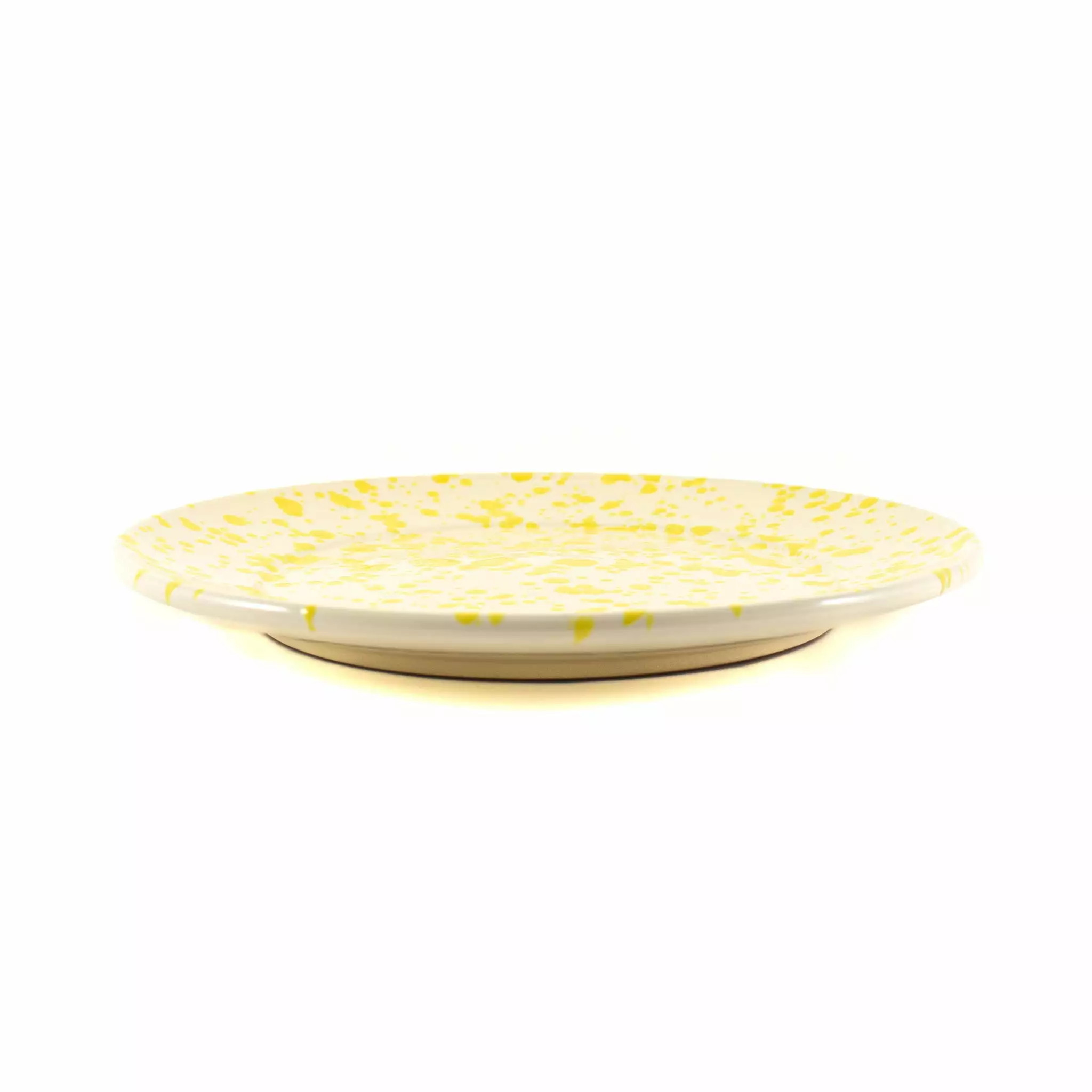 Puglia Handmade Tableware Puglia Yellow Splatter Dinner Plate 27cm 4 Puglia Handmade Tableware Puglia Yellow Splatter Dinner Plate 27cm