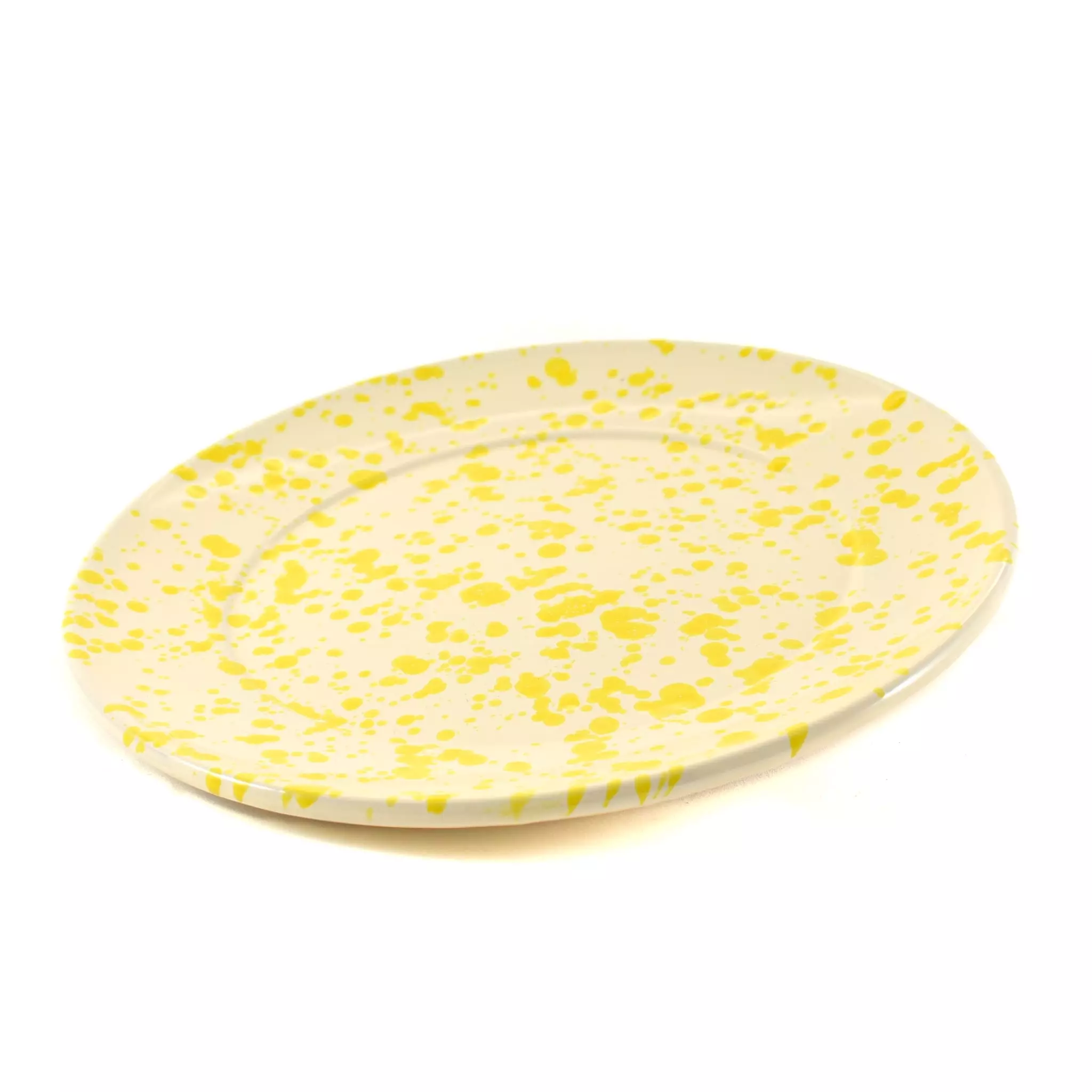 Puglia Handmade Tableware Puglia Yellow Splatter Dinner Plate 27cm 5 Puglia Handmade Tableware Puglia Yellow Splatter Dinner Plate 27cm
