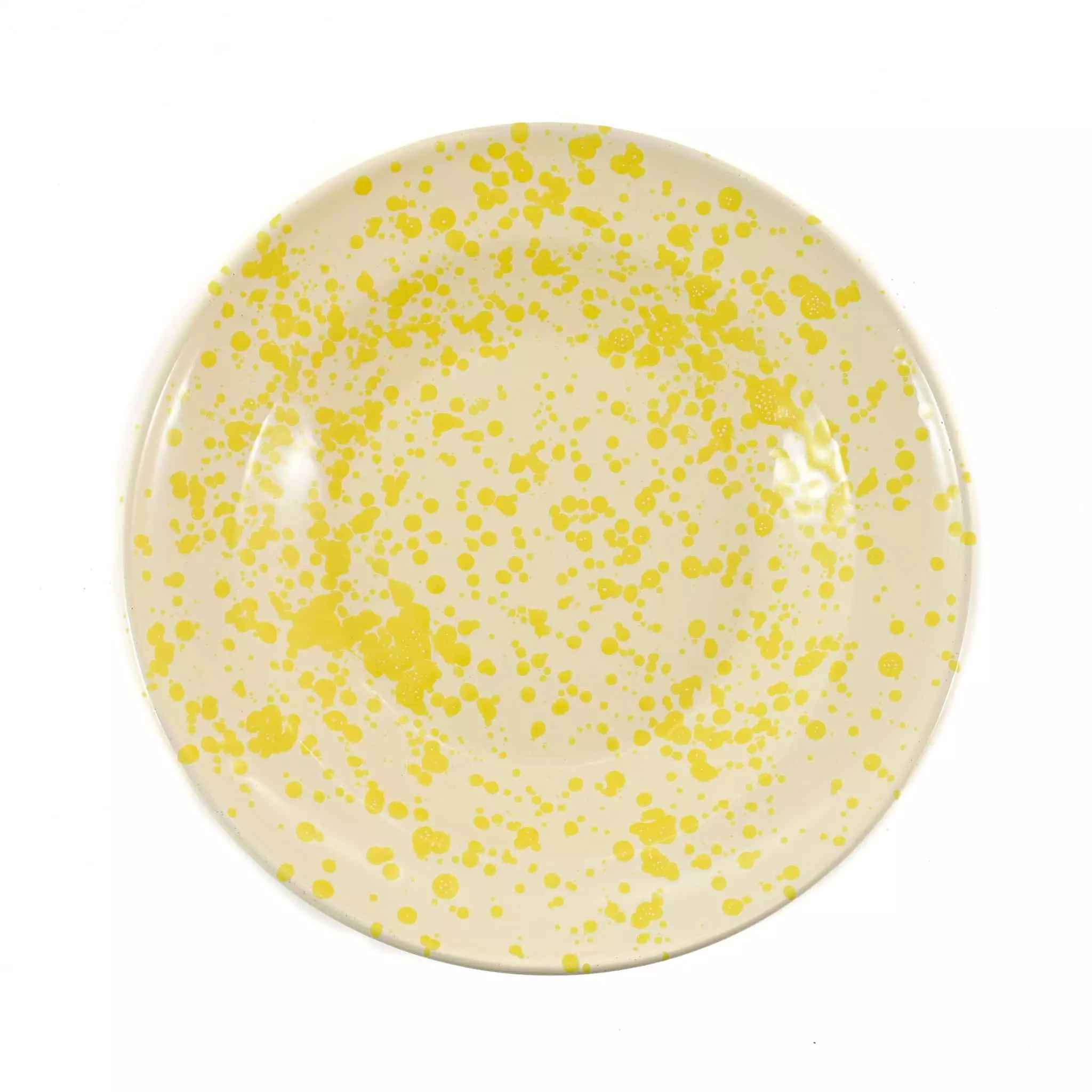 Puglia Handmade Tableware Puglia Yellow Splatter Pasta Bowl 29cm 4 Puglia Handmade Tableware Puglia Yellow Splatter Pasta Bowl 29cm