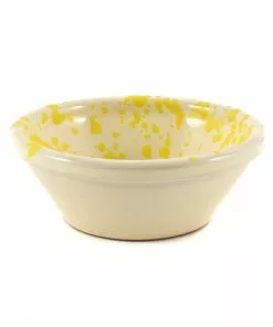Puglia Handmade Tableware Puglia Yellow Splatter Bowl 12cm