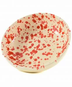 Puglia Handmade Puglia Red Splatter Bowl 19cm Tableware