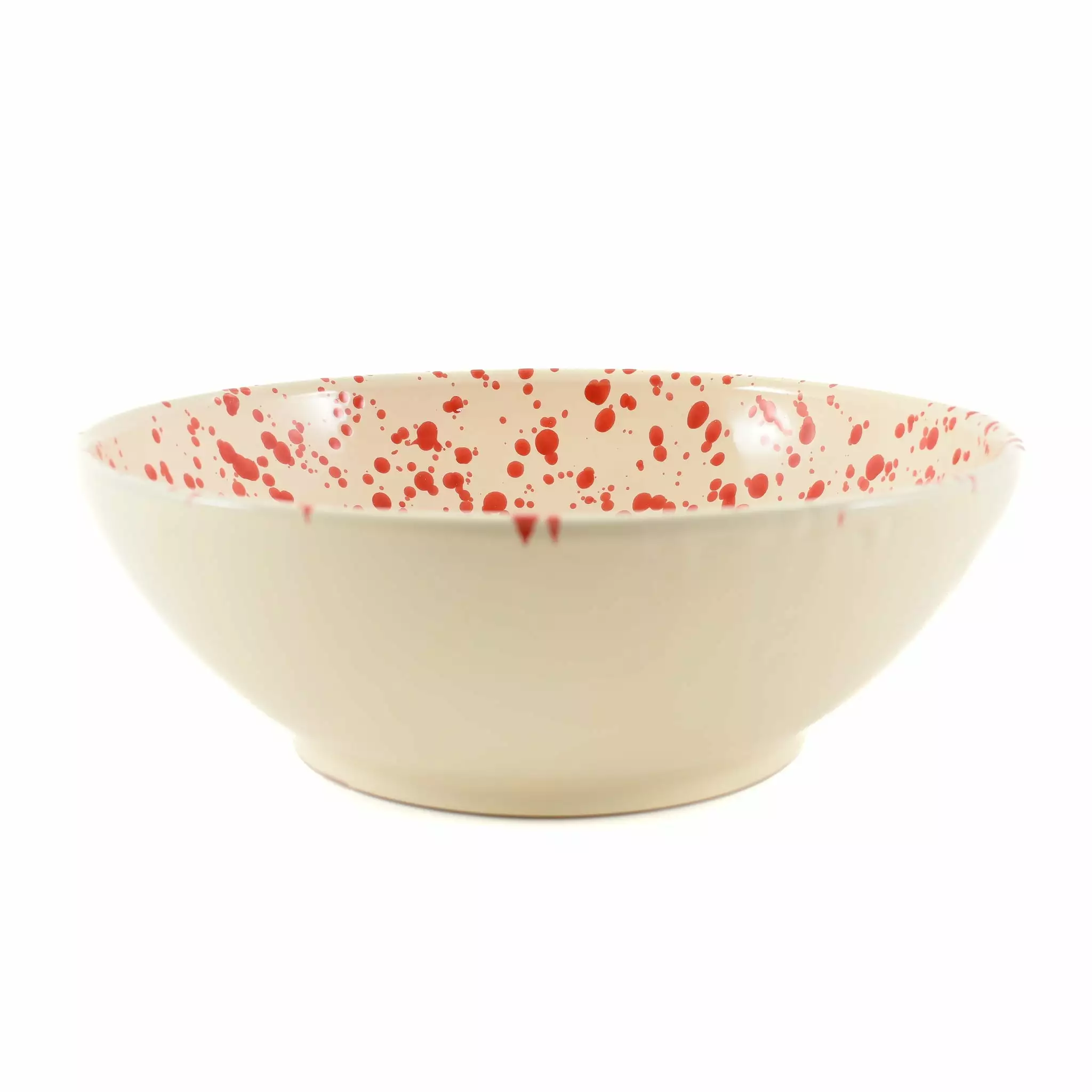 Puglia Handmade Tableware Puglia Red Splatter Large Salad Bowl 28cm 3 Puglia Handmade Tableware Puglia Red Splatter Large Salad Bowl 28cm