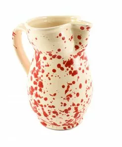 Puglia Handmade Puglia Red Splatter Pitcher