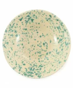 Puglia Handmade Tableware Puglia Aquamarine Splatter Large Salad Bowl 28cm