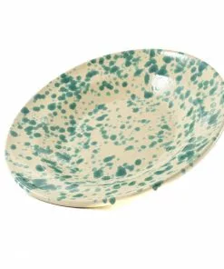 Puglia Handmade Puglia Aquamarine Splatter Pasta Bowl 29cm 10 Puglia Handmade Puglia Aquamarine Splatter Pasta Bowl 29cm
