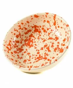 Puglia Handmade Puglia Orange Splatter Bowl 19cm Tableware