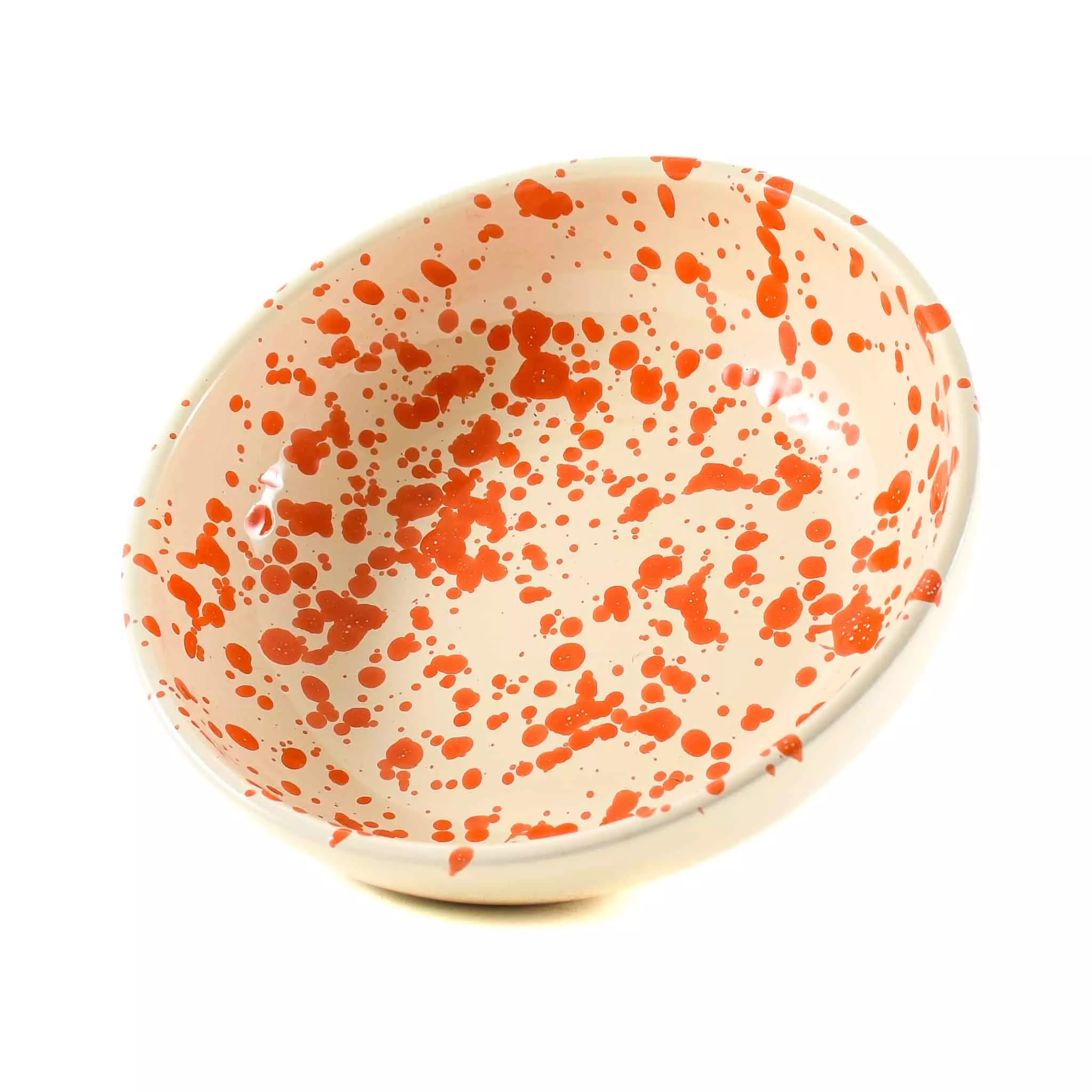 Puglia Handmade Puglia Orange Splatter Bowl 19cm Tableware 4 Puglia Handmade Puglia Orange Splatter Bowl 19cm Tableware