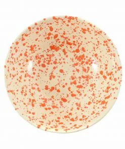 Puglia Handmade Puglia Orange Splatter Large Salad Bowl 28cm 9 Puglia Handmade Puglia Orange Splatter Large Salad Bowl 28cm