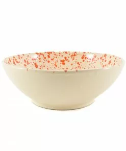 Puglia Handmade Puglia Orange Splatter Large Salad Bowl 28cm