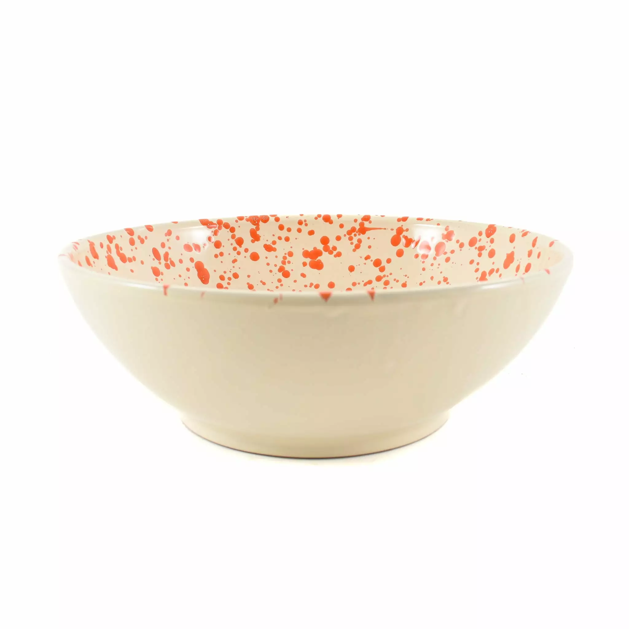 Puglia Handmade Puglia Orange Splatter Large Salad Bowl 28cm 3 Puglia Handmade Puglia Orange Splatter Large Salad Bowl 28cm