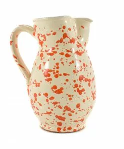 Puglia Handmade Tableware Puglia Orange Splatter Pitcher