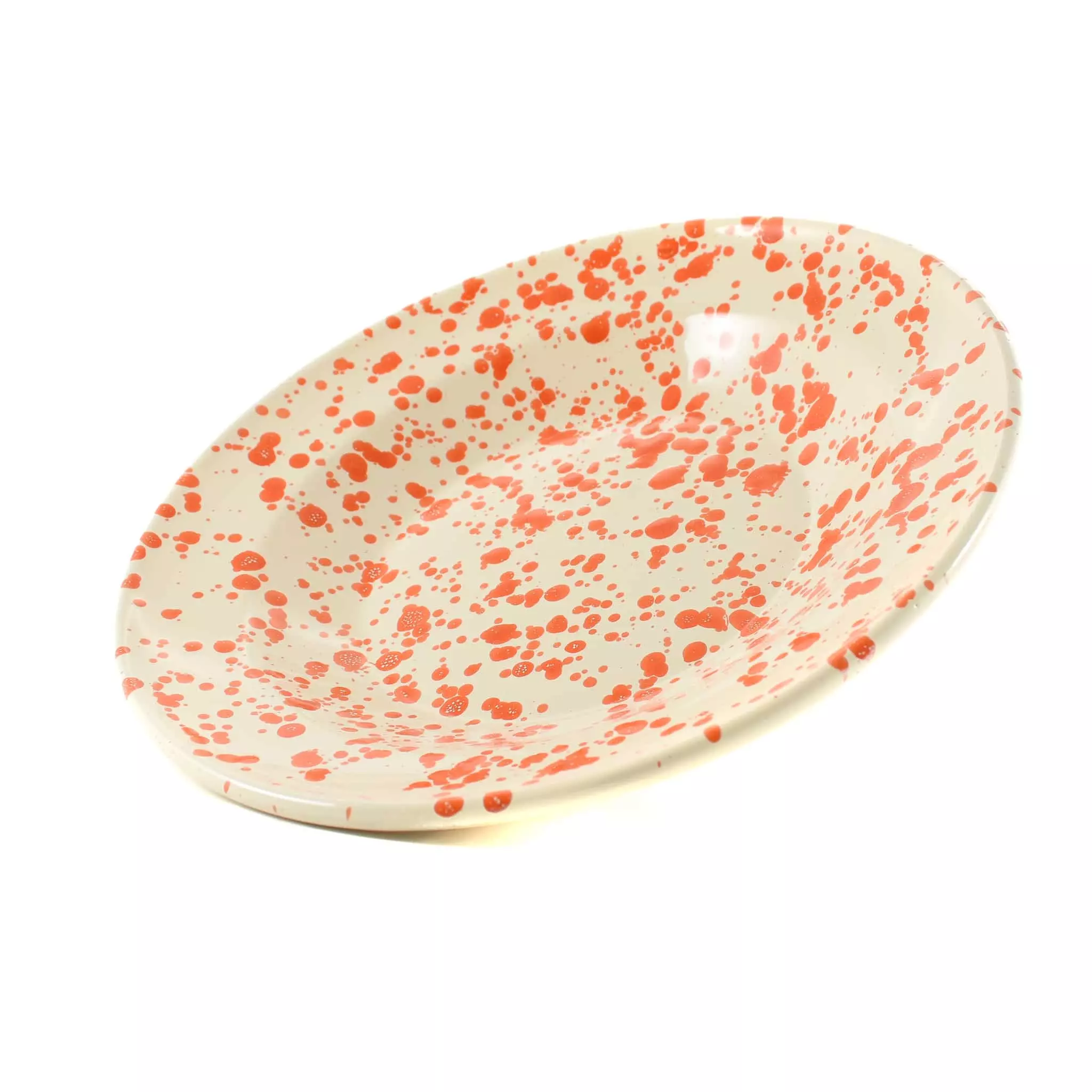 Puglia Handmade Tableware Puglia Orange Splatter Pasta Bowl 29cm 4 Puglia Handmade Tableware Puglia Orange Splatter Pasta Bowl 29cm