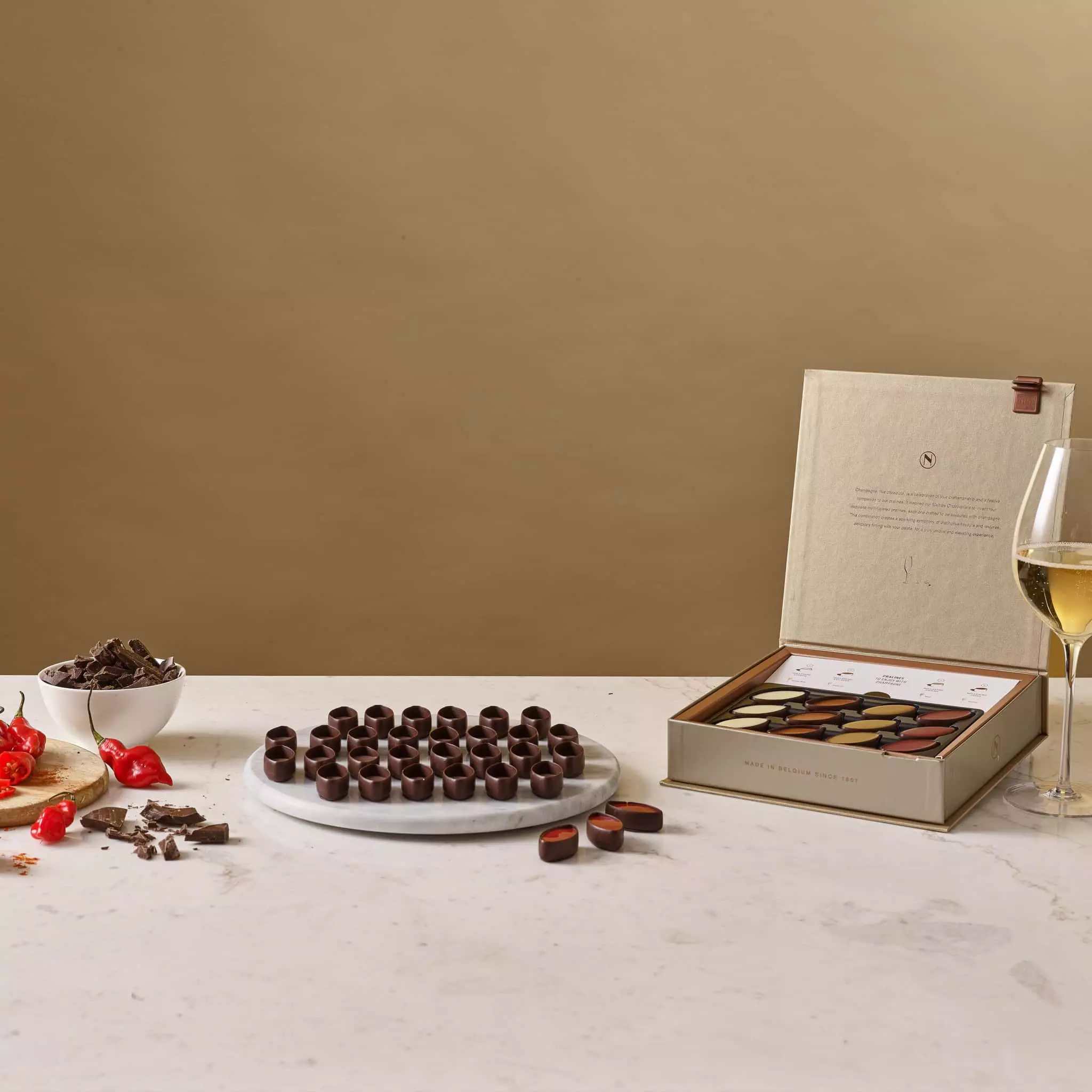 Ingredients Neuhaus Pralines Champagne Pairing Selection - 24 Pieces 6 Ingredients Neuhaus Pralines Champagne Pairing Selection - 24 Pieces