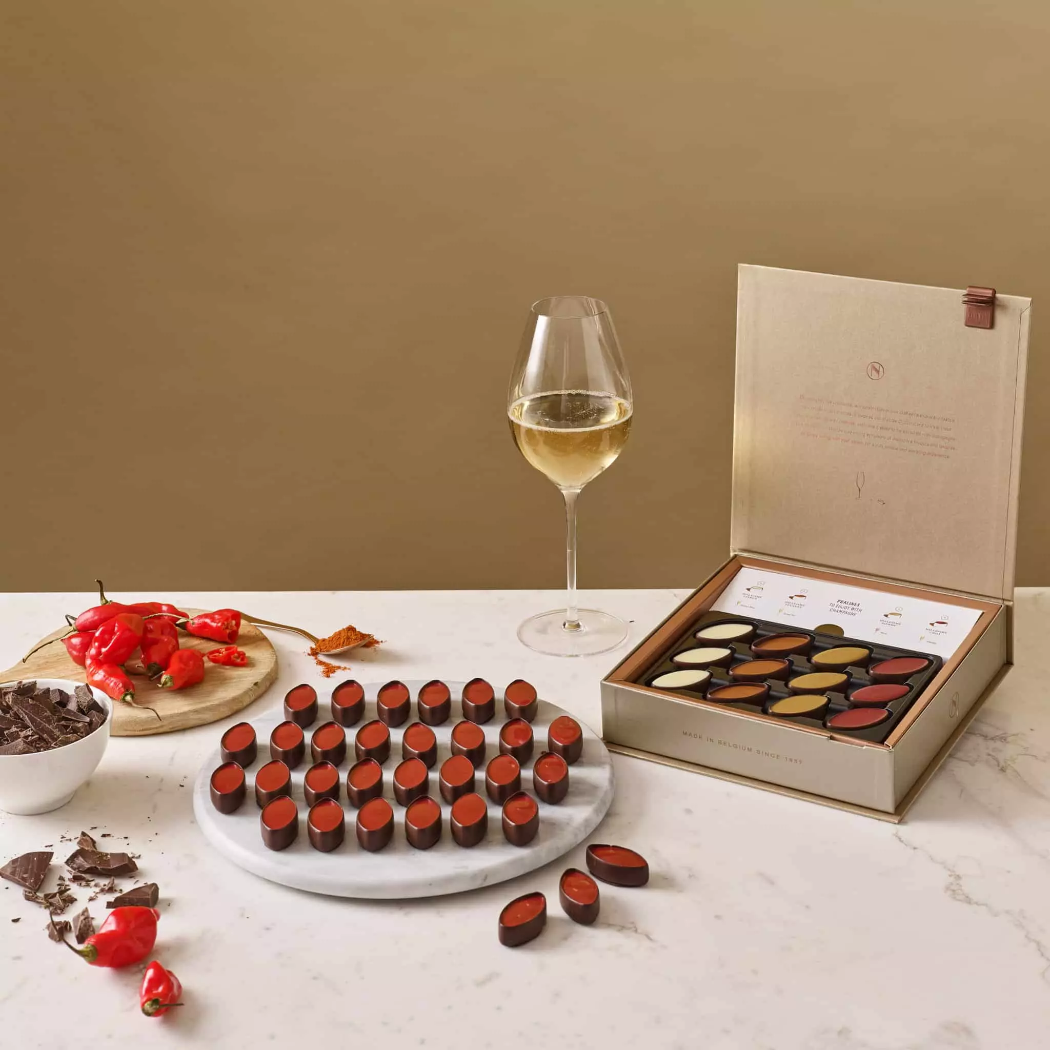 Ingredients Neuhaus Pralines Champagne Pairing Selection - 24 Pieces 7 Ingredients Neuhaus Pralines Champagne Pairing Selection - 24 Pieces