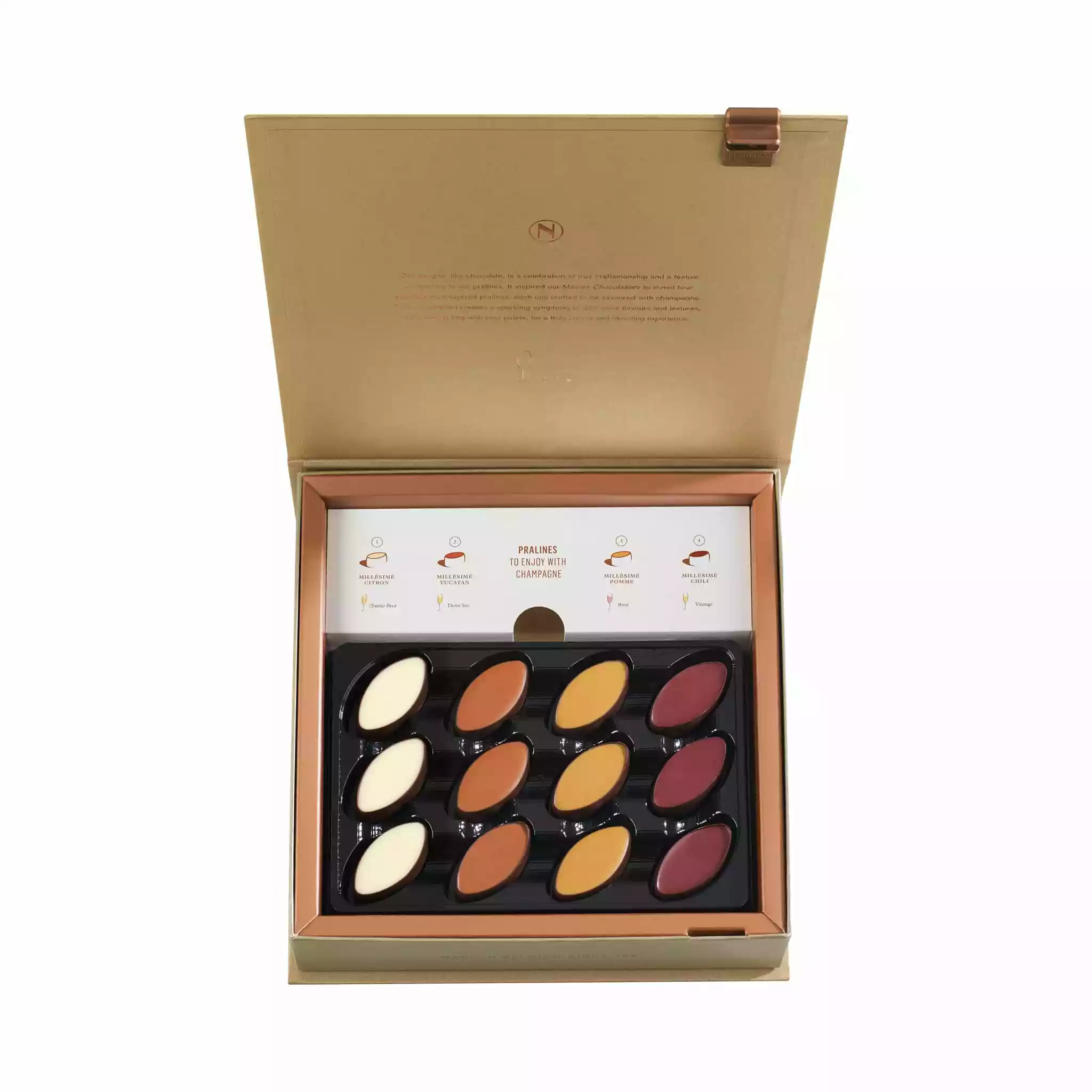 Ingredients Neuhaus Pralines Champagne Pairing Selection - 24 Pieces 4 Ingredients Neuhaus Pralines Champagne Pairing Selection - 24 Pieces