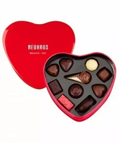 Neuhaus Red Metal Heart Belgian Chocolates - 10 Pieces Ingredients