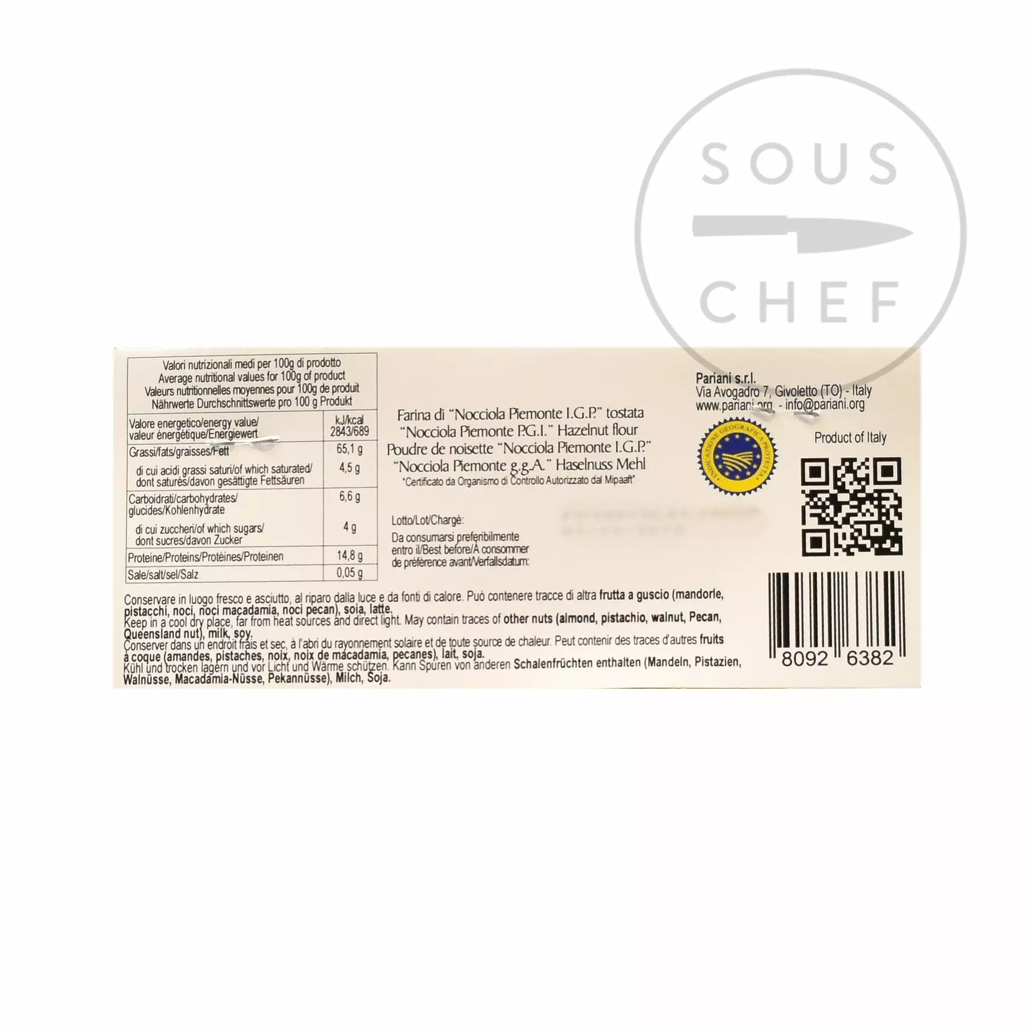 Pariani Ingredients Piemonte IGP Hazelnut Flour 150g 4 Pariani Ingredients Piemonte IGP Hazelnut Flour 150g
