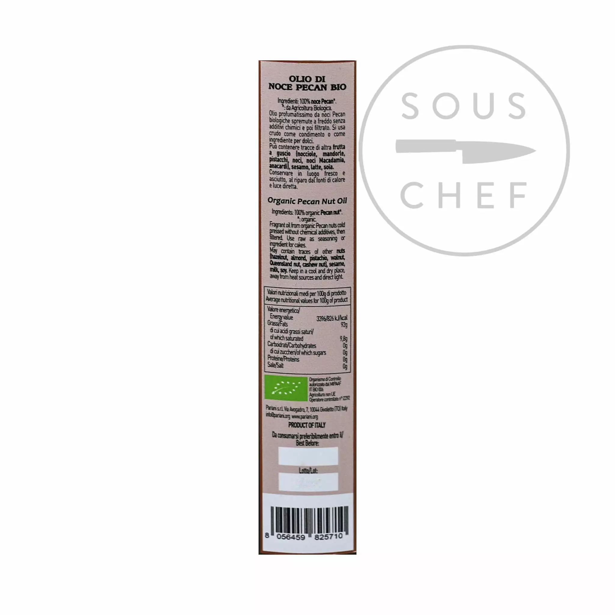 Ingredients Pariani Organic Pecan Oil 250ml 4 Ingredients Pariani Organic Pecan Oil 250ml