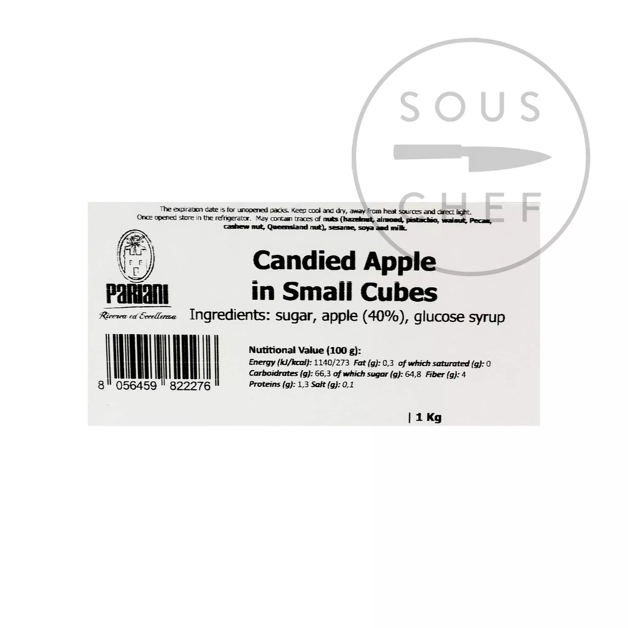 Ingredients Pariani Candied Apple In Small Cubes 1kg 5 Ingredients Pariani Candied Apple In Small Cubes 1kg