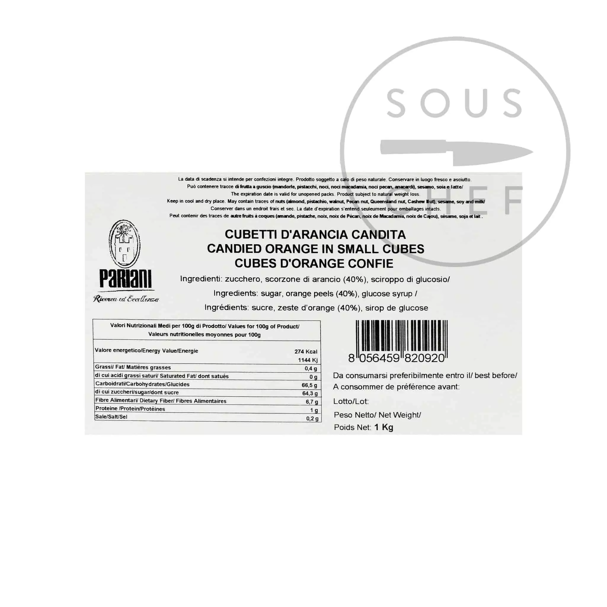 Pariani Candied Orange In Small Cubes 1kg 5 Pariani Candied Orange In Small Cubes 1kg