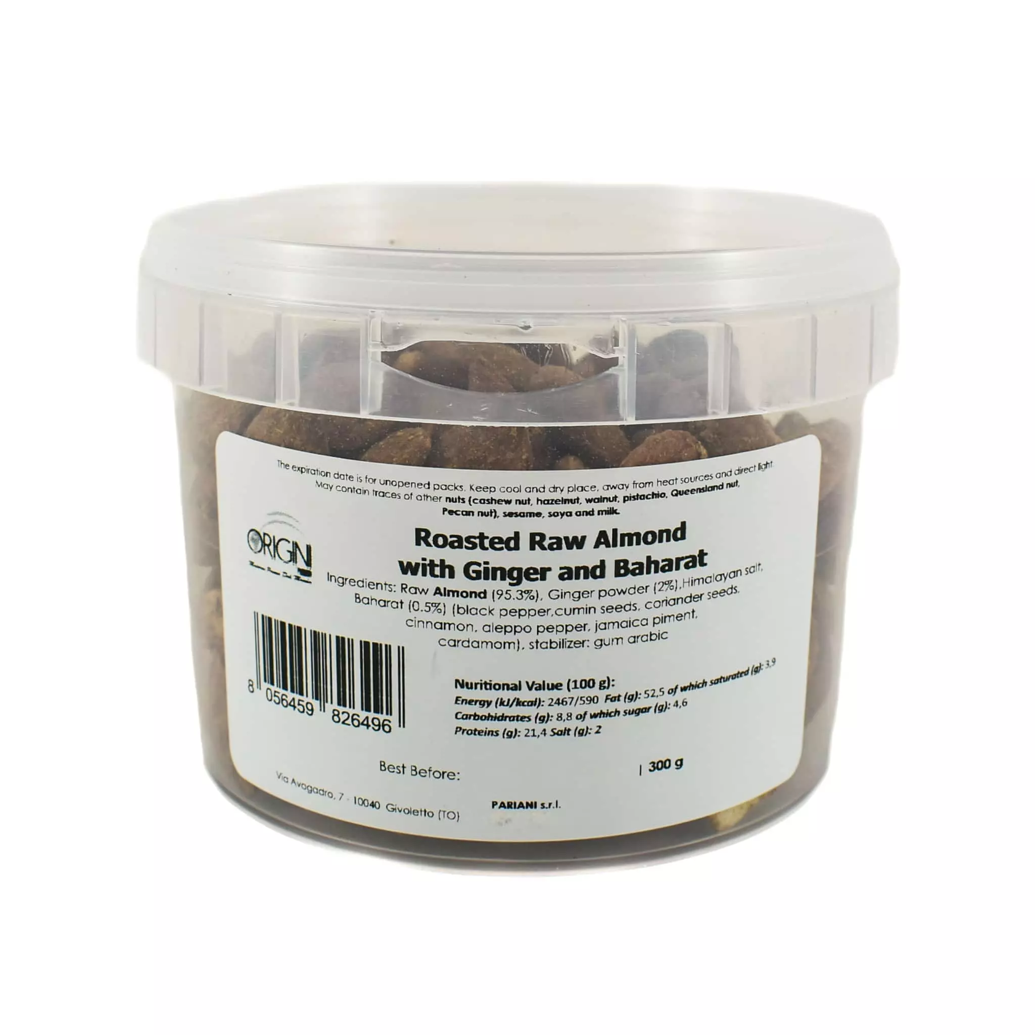 Ingredients Pariani Roasted Almond With Ginger And Baharat 300g 3 Ingredients Pariani Roasted Almond With Ginger And Baharat 300g