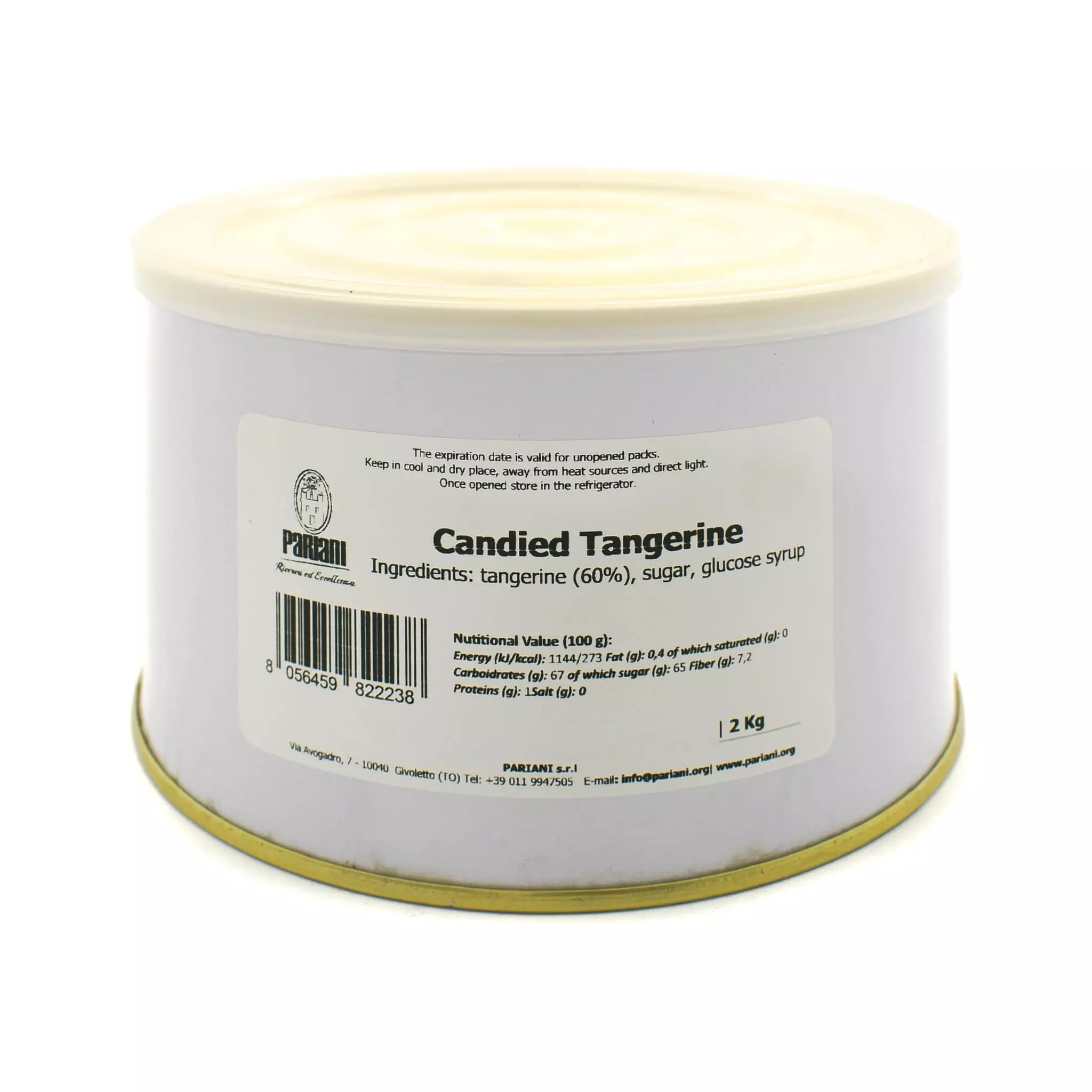 Ingredients Pariani Whole Candied Tangerine 2kg 3 Ingredients Pariani Whole Candied Tangerine 2kg