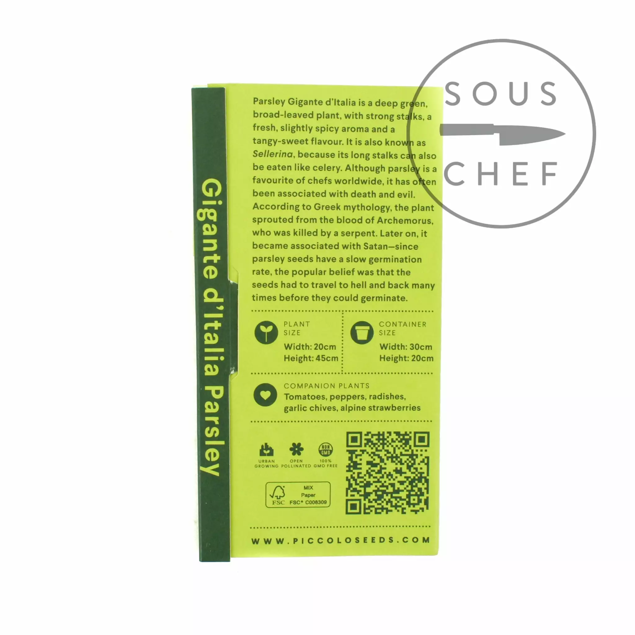 Piccolo Italian Giant Parsley Seeds Ingredients 4 Piccolo Italian Giant Parsley Seeds Ingredients