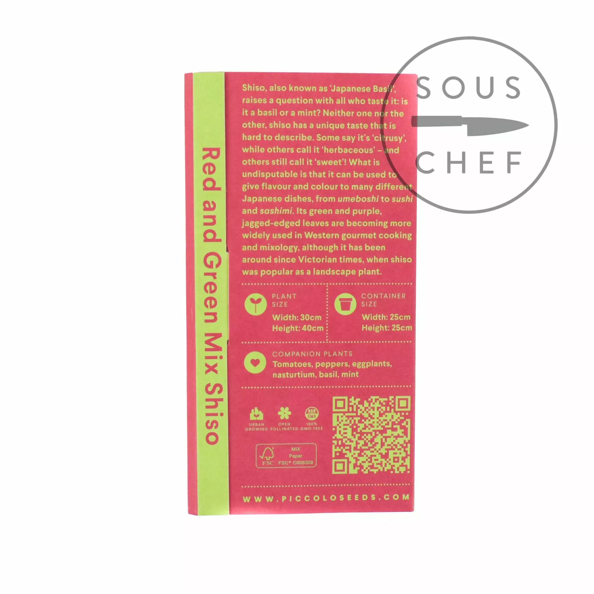 Piccolo Red And Green Shiso Basil Mixed Seeds Ingredients 4 Piccolo Red And Green Shiso Basil Mixed Seeds Ingredients