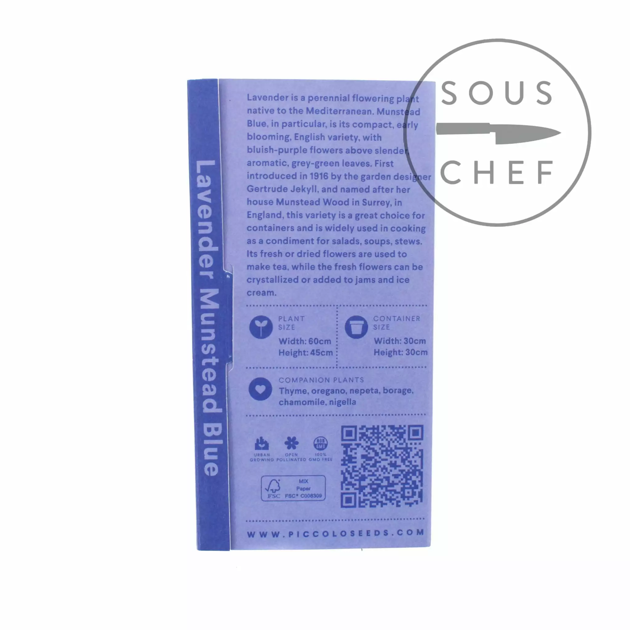 Piccolo Munstead Blue Lavender Edible Flower Seeds Ingredients 4 Piccolo Munstead Blue Lavender Edible Flower Seeds Ingredients