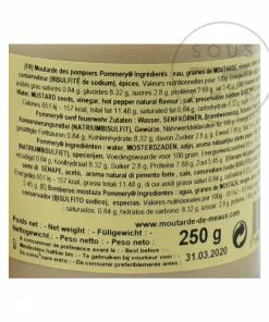 Pommery Firemen's Mustard 250g Ingredients 9 Pommery Firemen's Mustard 250g Ingredients