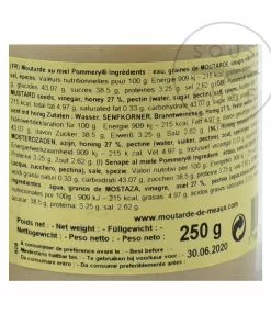 Ingredients Pommery Honey Mustard 250g