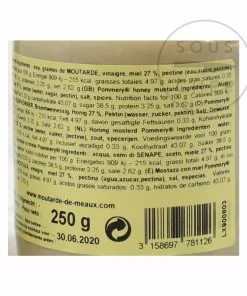 Ingredients Pommery Honey Mustard 250g