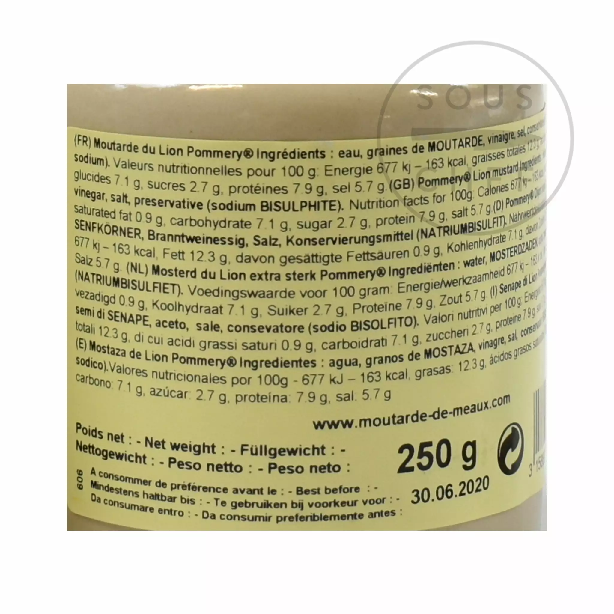 Pommery Extra Strong Mustard 250g Ingredients 6 Pommery Extra Strong Mustard 250g Ingredients