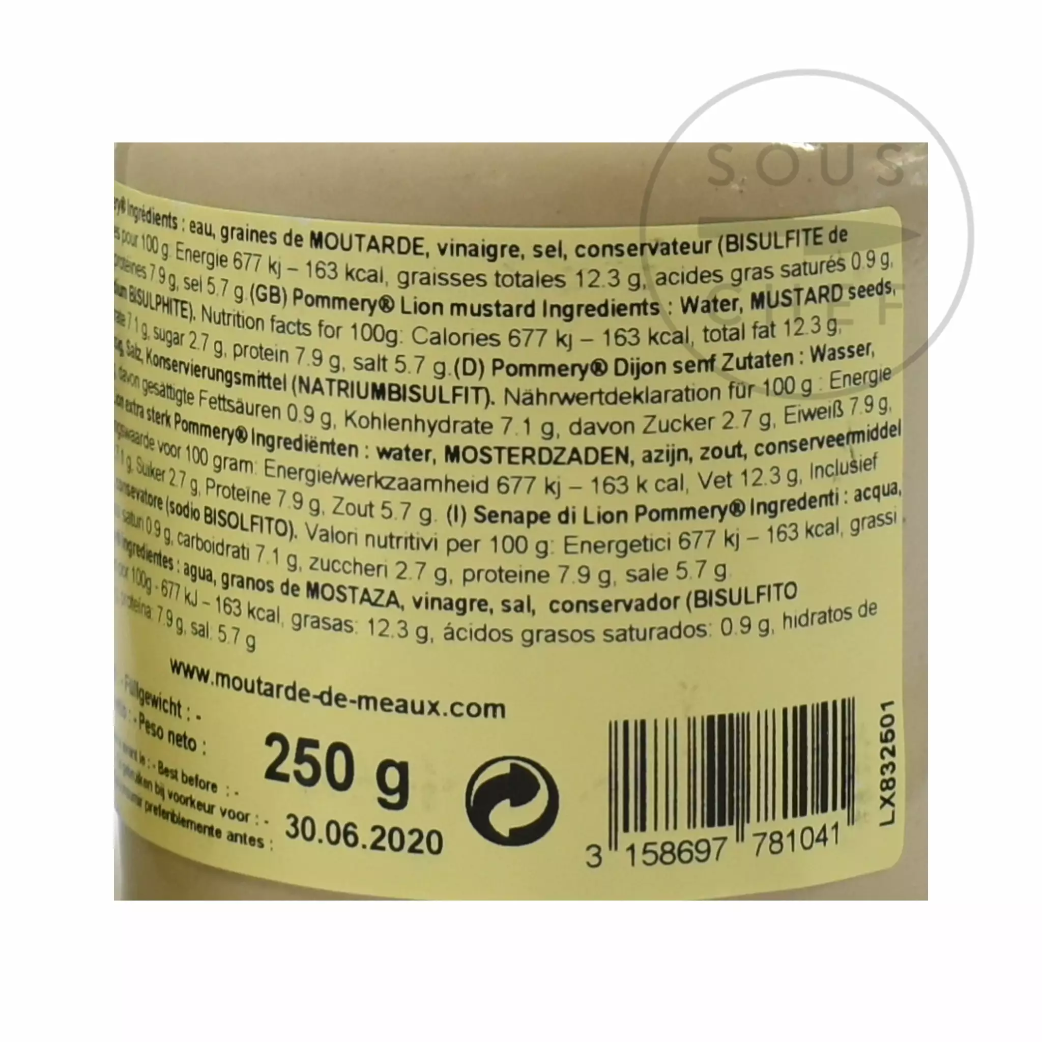 Pommery Extra Strong Mustard 250g Ingredients 4 Pommery Extra Strong Mustard 250g Ingredients