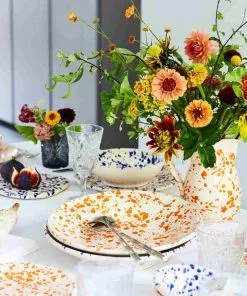 Puglia Handmade Puglia Orange Splatter Bowl 12cm Tableware