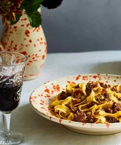 Puglia Handmade Tableware Puglia Orange Splatter Pasta Bowl 29cm 10 Puglia Handmade Tableware Puglia Orange Splatter Pasta Bowl 29cm