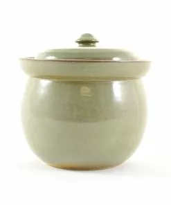 Sauerkraut Pots Cookware Handmade Stoneware Fermenting Crock In Green 2 Litre