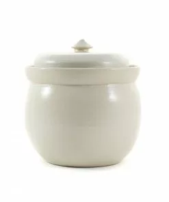 Sauerkraut Pots Handmade Stoneware Fermenting Crock In White 2 Litre