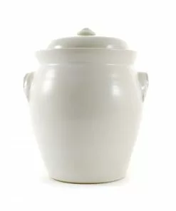 Sauerkraut Pots Cookware Handmade Stoneware Fermenting Crock In White 4.5 Litre