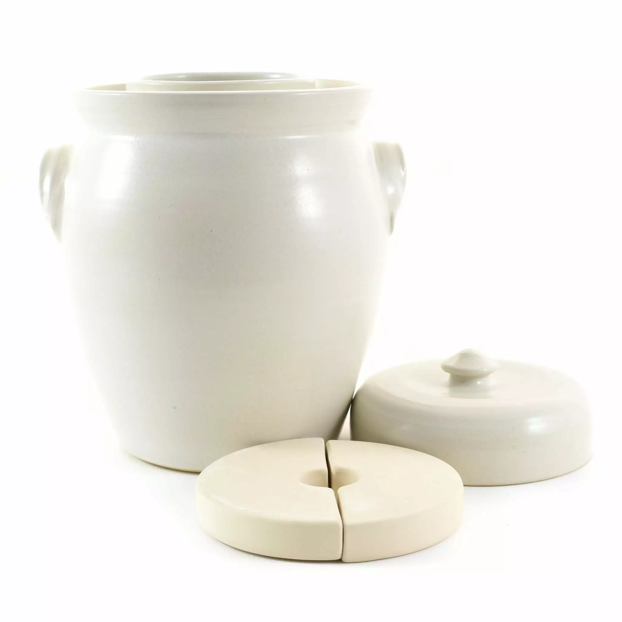 Sauerkraut Pots Cookware Handmade Stoneware Fermenting Crock In White 4.5 Litre 4 Sauerkraut Pots Cookware Handmade Stoneware Fermenting Crock In White 4.5 Litre