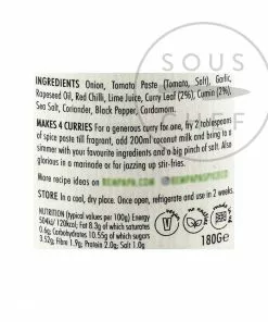 Rempapa Mamak Curry Leaf & Roasted Cumin 180g Ingredients