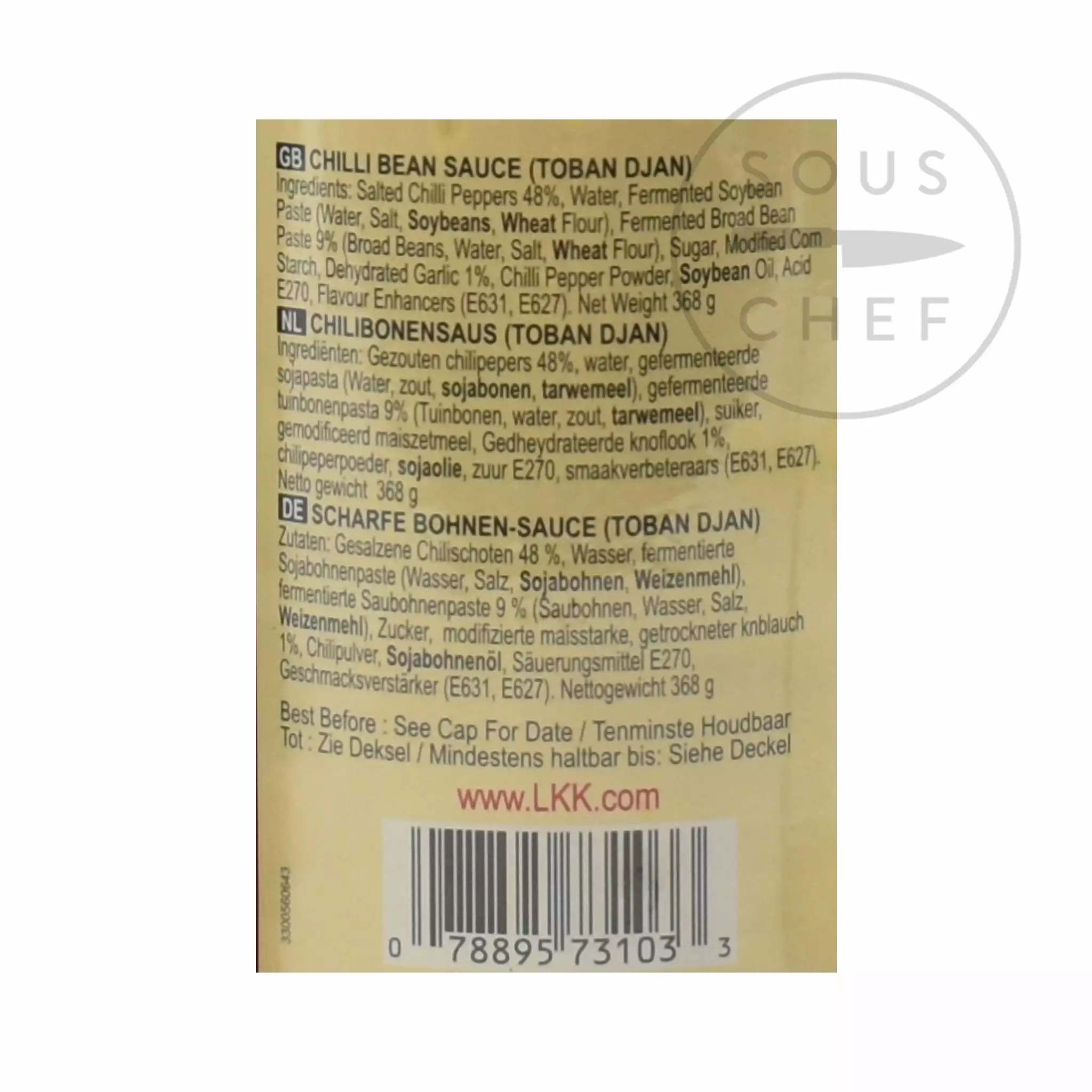 Lee Kum Kee Ingredients Chilli Bean Sauce - Toban Djan 368g 5 Lee Kum Kee Ingredients Chilli Bean Sauce - Toban Djan 368g