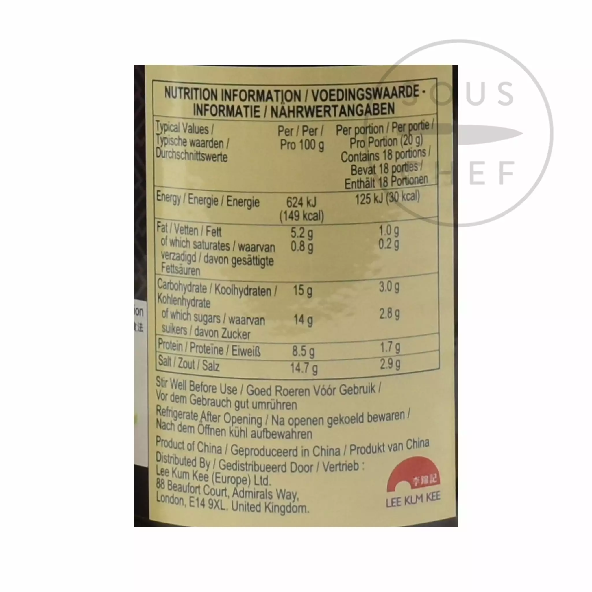 Lee Kum Kee Black Bean Sauce With Garlic 368g Ingredients 5 Lee Kum Kee Black Bean Sauce With Garlic 368g Ingredients