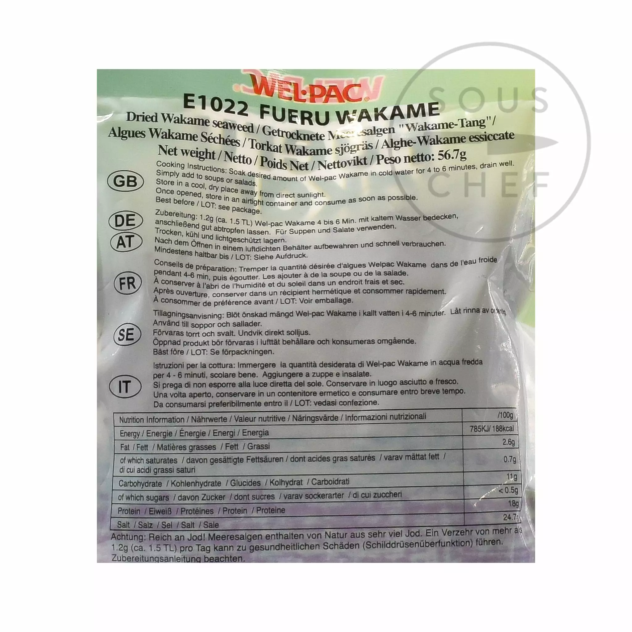 Fueru Seaweed & Squid Ink Wakame Seaweed 57g 4 Fueru Seaweed & Squid Ink Wakame Seaweed 57g