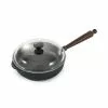 Cookware Skeppshult Traditional Cast Iron Deep Saute Pan With Lid 25cm