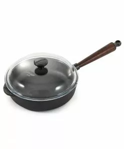 Cookware Skeppshult Traditional Cast Iron Deep Saute Pan With Lid 25cm