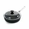 Skeppshult Professional Cast Iron & Stainless Steel Saute Pan With Glass Lid 25cm