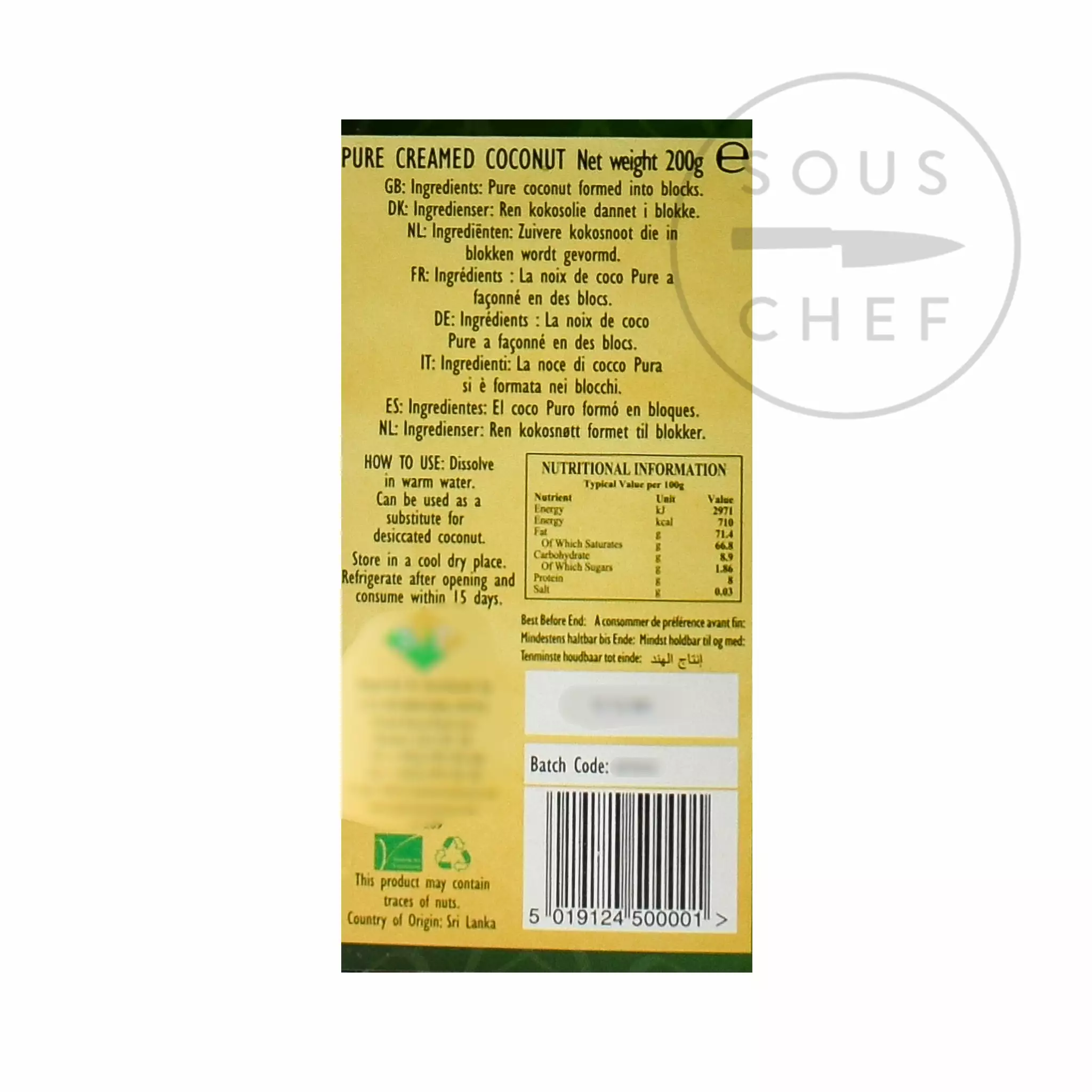 Ingredients Khanum Pure Coco Cream 200g 4 Ingredients Khanum Pure Coco Cream 200g