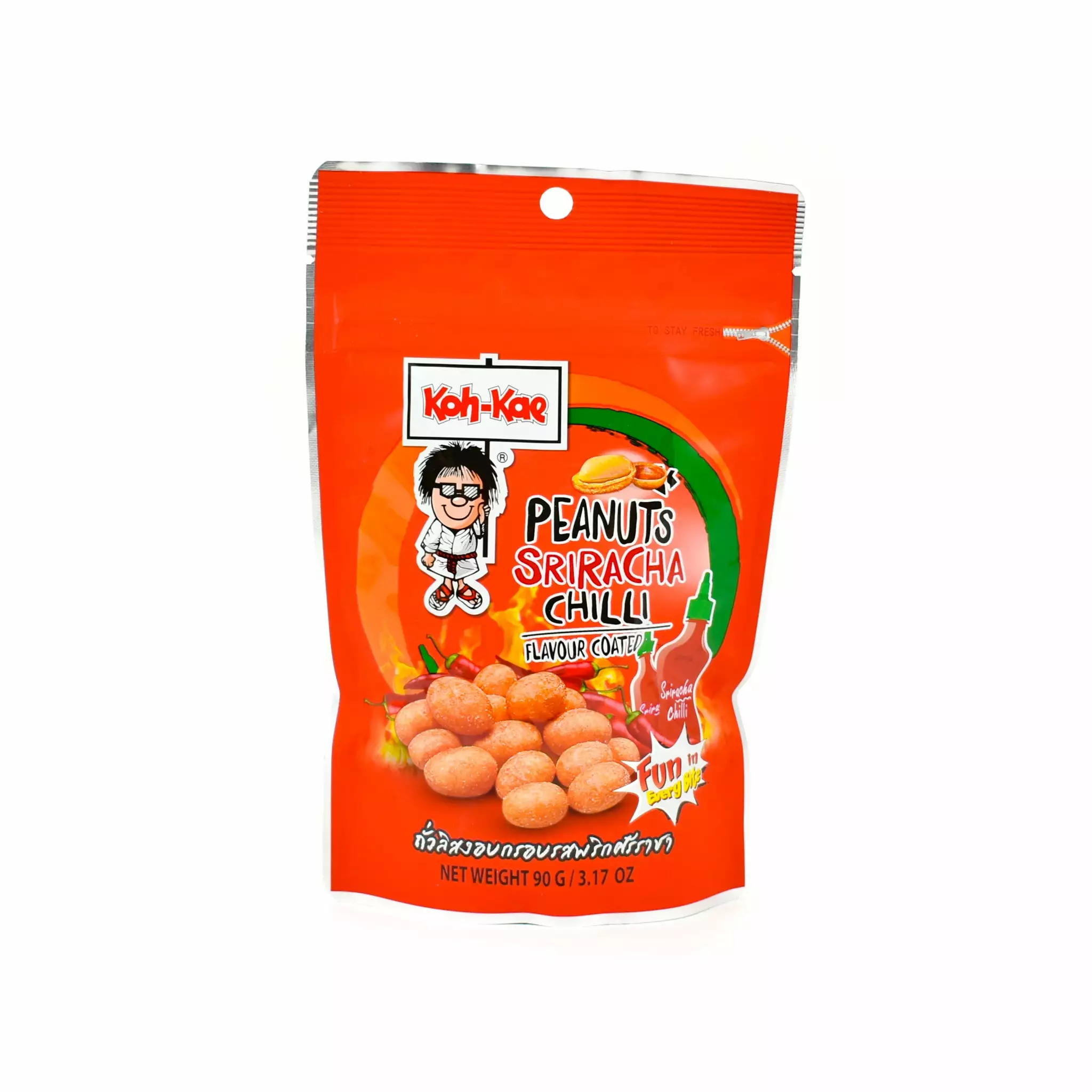 Koh Kae Savoury Snacks & Crackers Sriracha Flavour Peanuts 90g 3 Koh Kae Savoury Snacks & Crackers Sriracha Flavour Peanuts 90g