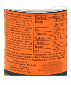 Ingredients Bolst's Curry Powder Hot 100g